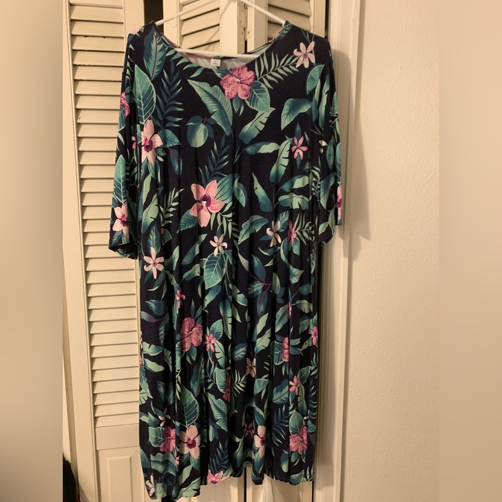 Old Navy jersey tropical print dress